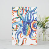 Octopus Tentacles Waterverf Colorful Art Briefpapier (Staand voorkant)