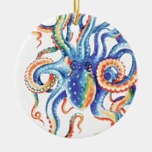 Octopus Tentacles Waterverf Colorful Art Keramisch Ornament