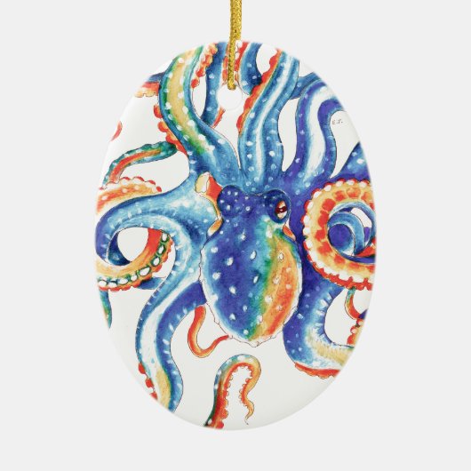 Octopus Tentacles Waterverf Colorful Art Keramisch Ornament (Voorkant)