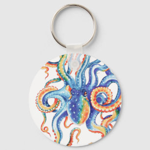 Octopus Tentacles Waterverf Colorful Art Sleutelhanger
