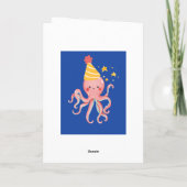 Octopus Tentakel van Joy Whimsy Blue Verjaardag Kaart (Achterkant)
