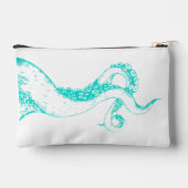 octopus tentakels aqua op witte beurs etui (Achterkant)