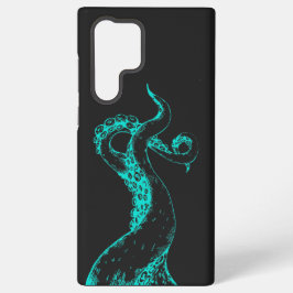 octopus tentakels aqua op zwarte Samsung telefoonh Galaxy Hoesje