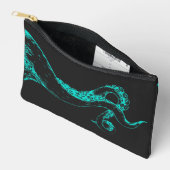 octopus tentakels aqua op zwarte tas (Open)