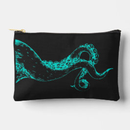 octopus tentakels aqua op zwarte tas