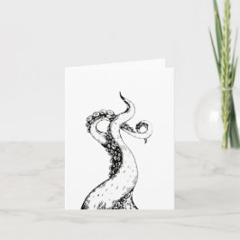 octopus tentakels blanco gevouwen kaart
