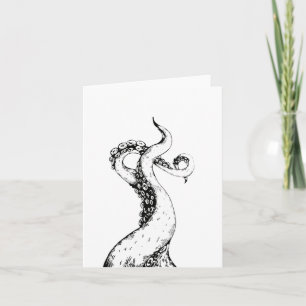 octopus tentakels blanco gevouwen kaart