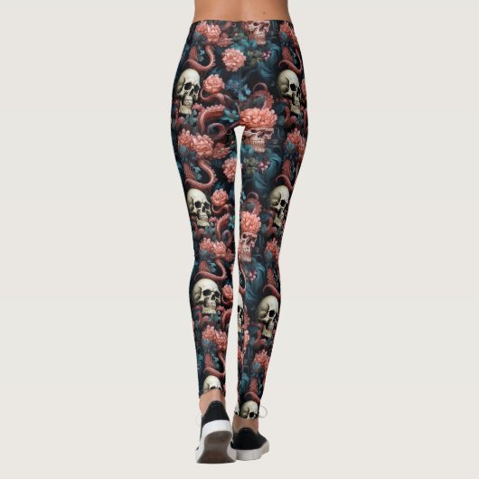 Octopus tentakels en schedels Alternative Gothic Leggings (Achterkant)