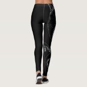 octopus tentakels grijs op zwarte leggingen leggings (Achterkant)