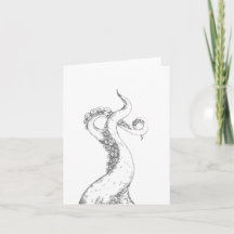 octopus tentakels grijze blanco kaart