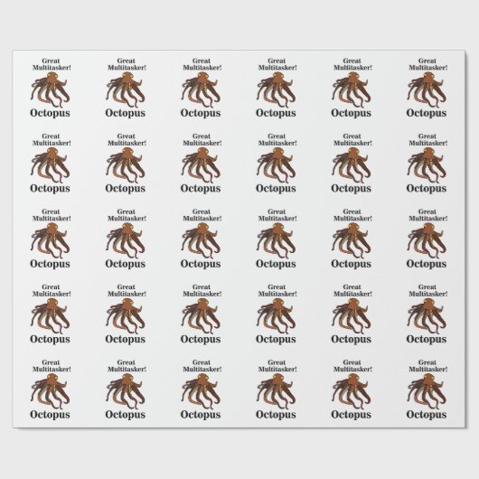 Octopus tentakels multitasker grappige verjaardag cadeaupapier (Vlak)