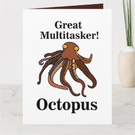 Octopus tentakels multitasker grappige verjaardag kaart