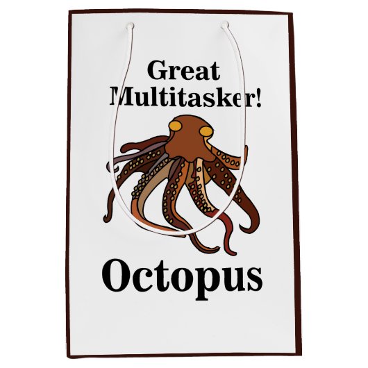 Octopus tentakels multitasker grappige verjaardag medium cadeauzakje (Voorkant)