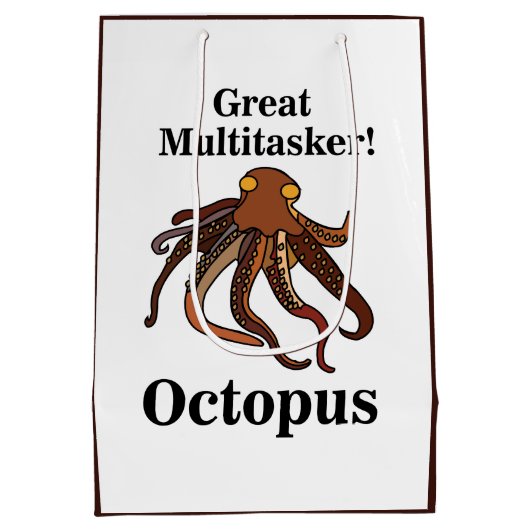 Octopus tentakels multitasker grappige verjaardag medium cadeauzakje (Achterkant)
