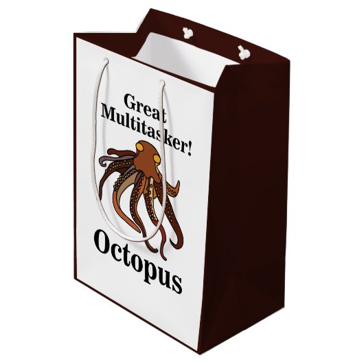 Octopus tentakels multitasker grappige verjaardag medium cadeauzakje (Achterkant Gekanteld)