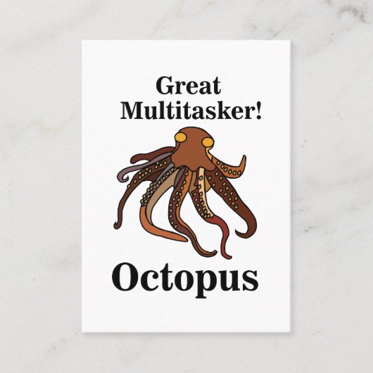 Octopus Tentakels Multitasker Zee Creatures Funny Visitekaartje (Voorkant)