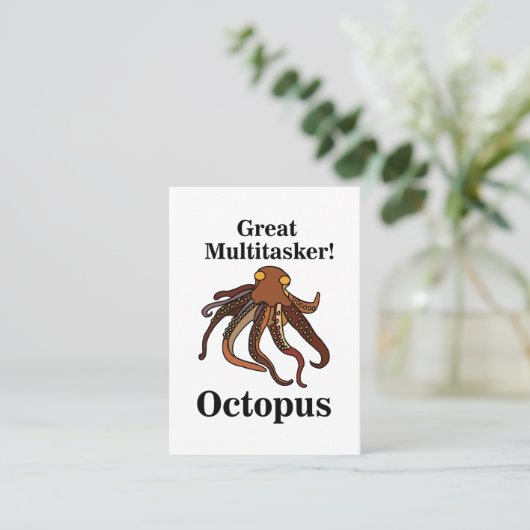 Octopus Tentakels Multitasker Zee Creatures Funny Visitekaartje (Staand voorkant)