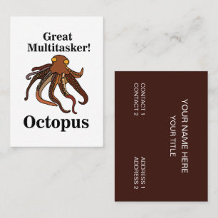 Octopus Tentakels Multitasker Zeewezens Grappig Visitekaartje