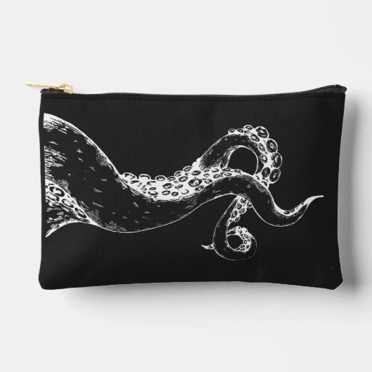octopus tentakels negatief op zwarte pouch etui (Voorkant)