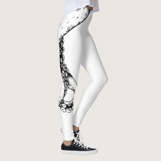 octopus tentakels op witte leggings (Rechts)