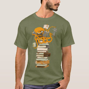 Octopus thee koffie en boekenkgift lezen t-shirt