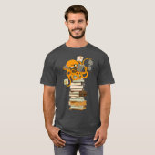 Octopus thee koffie en boekenkgift lezen t-shirt (Voorkant volledig)