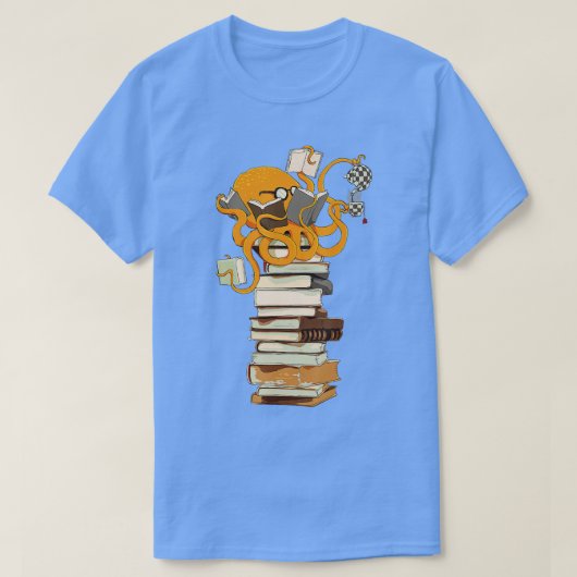 Octopus thee koffie en boekenkgift lezen t-shirt (Design voorkant)