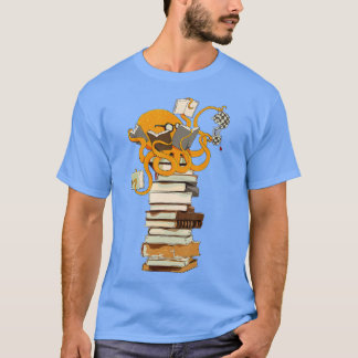 Octopus thee koffie en boekenkgift lezen t-shirt
