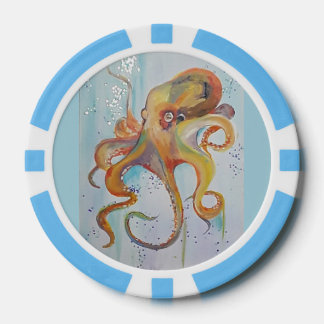 OCTOPUS THEMA POKER CHIPS FINE ART VAN JP DENYER