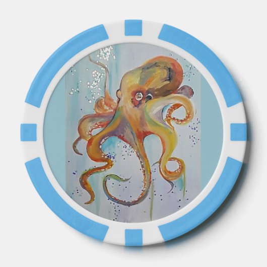 OCTOPUS THEMA POKER CHIPS FINE ART VAN JP DENYER (Voorkant)
