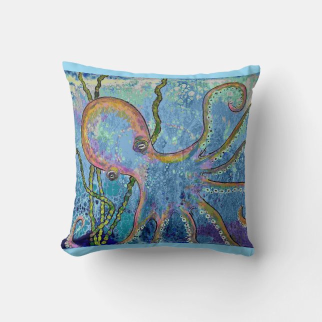 Octopus Throw Pillow Kussen (Voorkant)