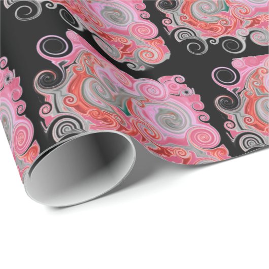 Octopus Tracks - Roze - Boekbindende EndPaper Cadeaupapier (Rol Hoek)