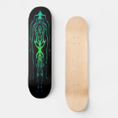Octopus Tribal Tattoo Squid - groen op zwart Skateboard (Voorkant)