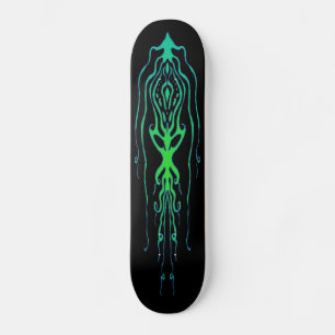 Octopus Tribal Tattoo Squid - groen op zwart Skateboard