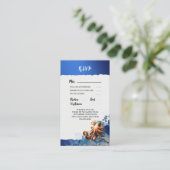 Octopus tropisch oceaanblauw oranje strand advieskaart (Staand voorkant)