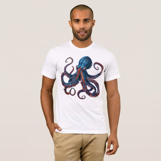 Octopus Tshirt - Aangepaste Grafische Tee Heren Da (Voorkant volledig)
