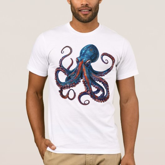 Octopus Tshirt - Custom Graphic Tee Mens Womens (Voorkant)