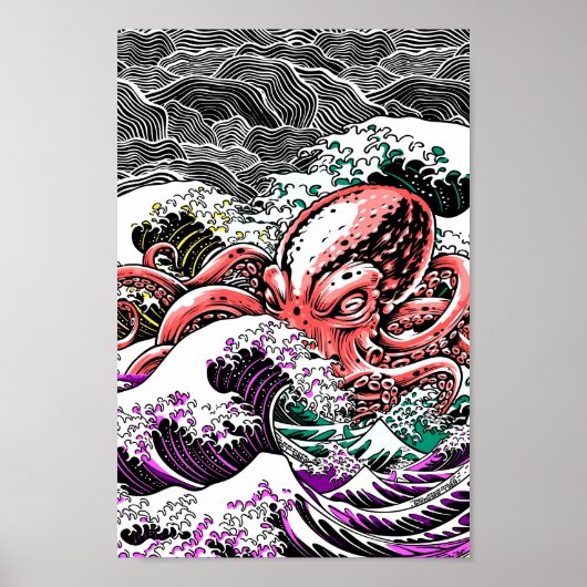 Octopus Tsunami Poster (Voorkant)