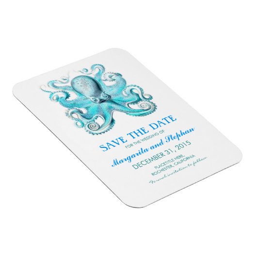 Octopus Turquoise Beach Save the Date Magneet (Rechterzijde)