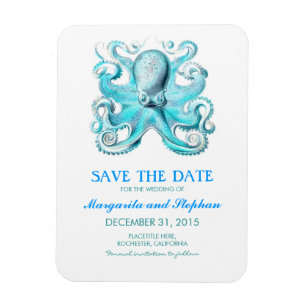 Octopus Turquoise Beach Save the Date Magneet