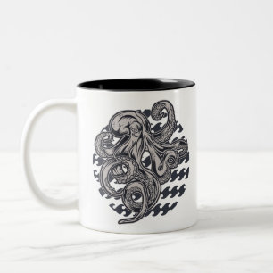 octopus tweekleurige koffiemok