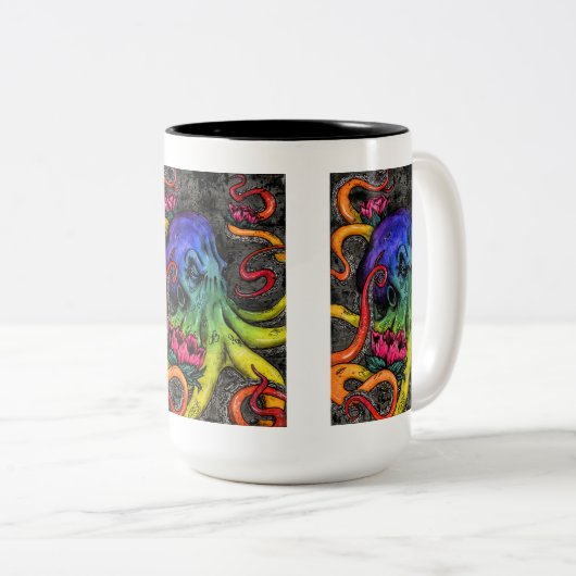 Octopus Tweekleurige Koffiemok (Voorkant rechts)