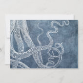 Octopus Twilight Blue Denim Waterverf Art Kaart (Voorkant)