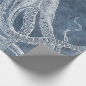  Octopus Twilight Blue Denim Waterverf Cadeaupapier (Hoek)