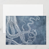  Octopus Twilight Blue Denim Waterverf Kaart (Voorkant / Achterkant)