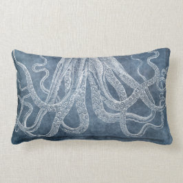  Octopus Twilight Blue Denim Waterverf Kussen