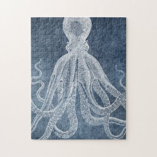  Octopus Twilight Blue Denim Waterverf Legpuzzel (Verticaal)