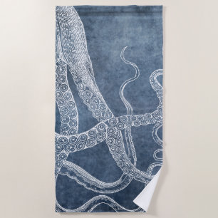 Octopus Twilight Blue Denim Waterverf Strandlaken