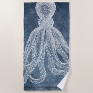  Octopus Twilight Blue Denim Waterverf Strandlaken