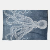  Octopus Twilight Blue Denim Waterverf Theedoek (Horizontaal)